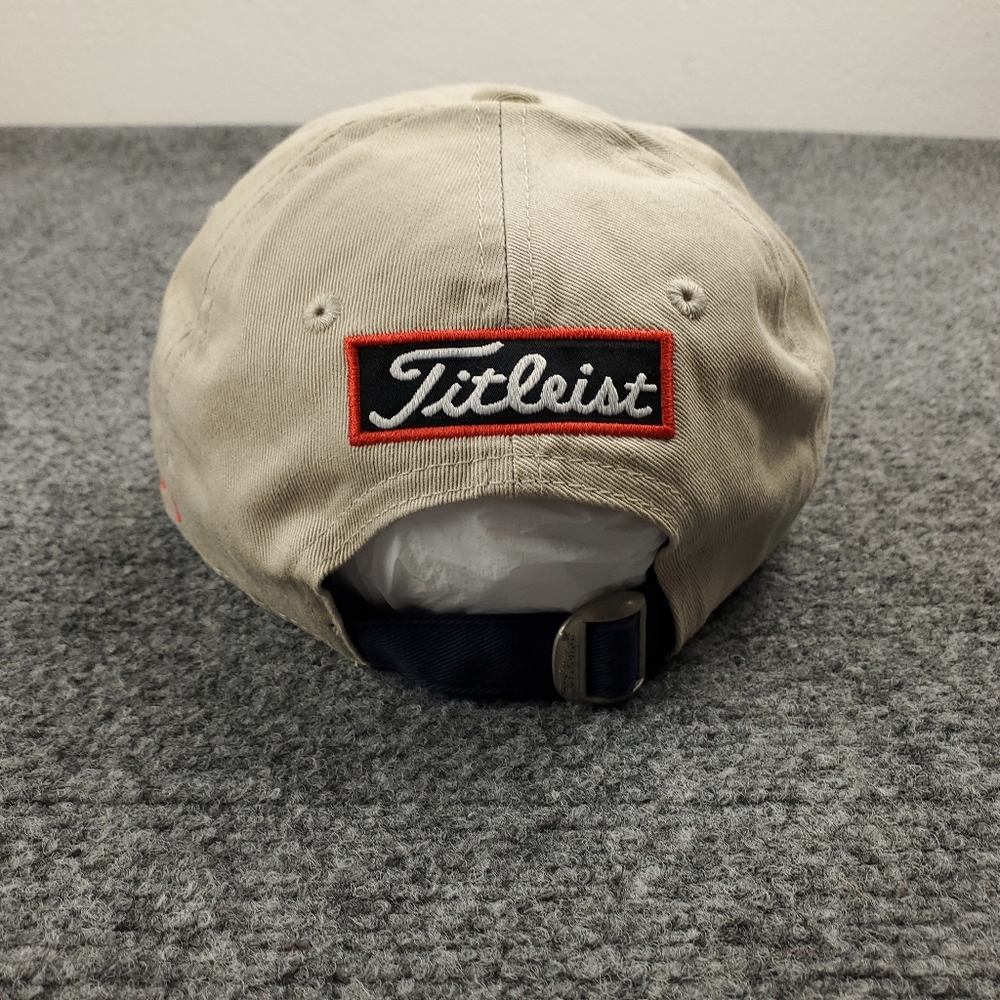 Titleist FootJoy FJ Pro V1 Hat Cap Jr Youth Strap Back Golf Spellout Script Tan - Picture 4 of 11